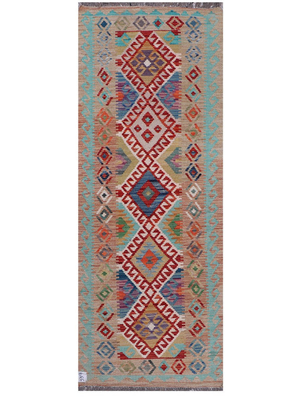 Maimana Afghanistan Kilim Rug - 204 x76 cm