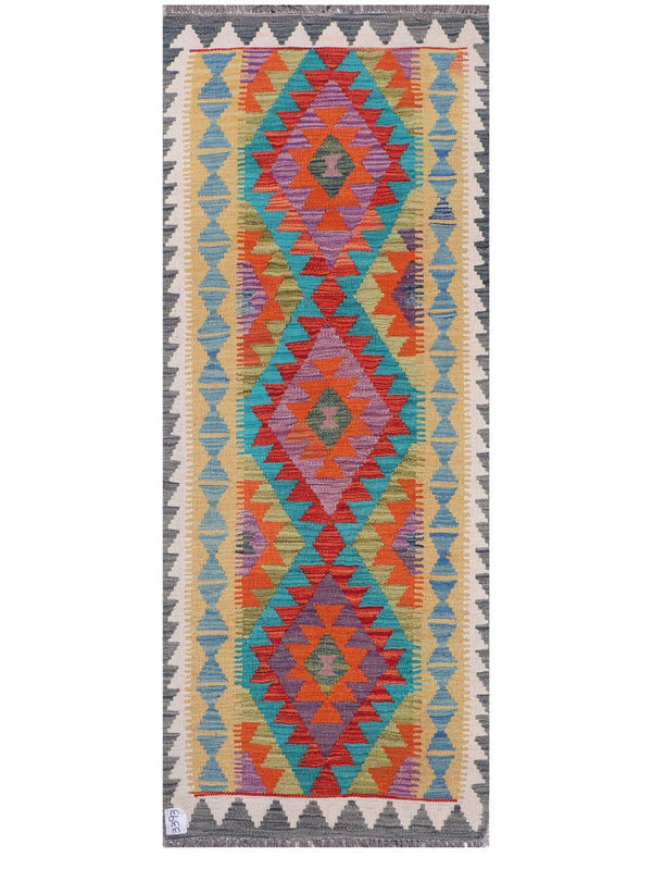 Maimana Afghanistan Kilim Rug - 193 x75 cm