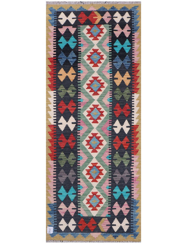 Maimana Afghanistan Kilim Rug - 198 x78 cm