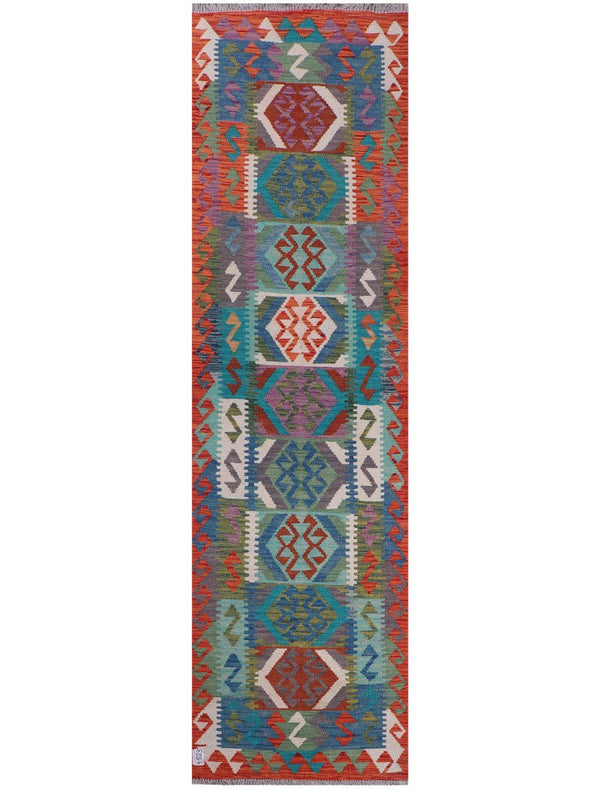 Maimana Afghanistan Kilim Runner - 278 x 77 cm
