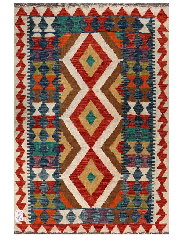 Maimana Afghanistan Kilim Rug - 128 x 86 cm