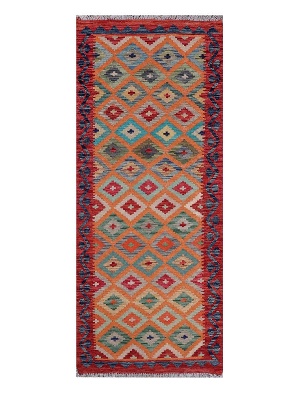 Maimana Afghanistan Kilim Rug - 195 x79 cm