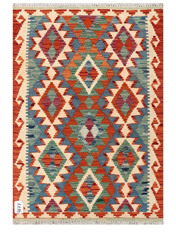 Maimana Afghanistan Kilim Rug - 124 x 84 cm