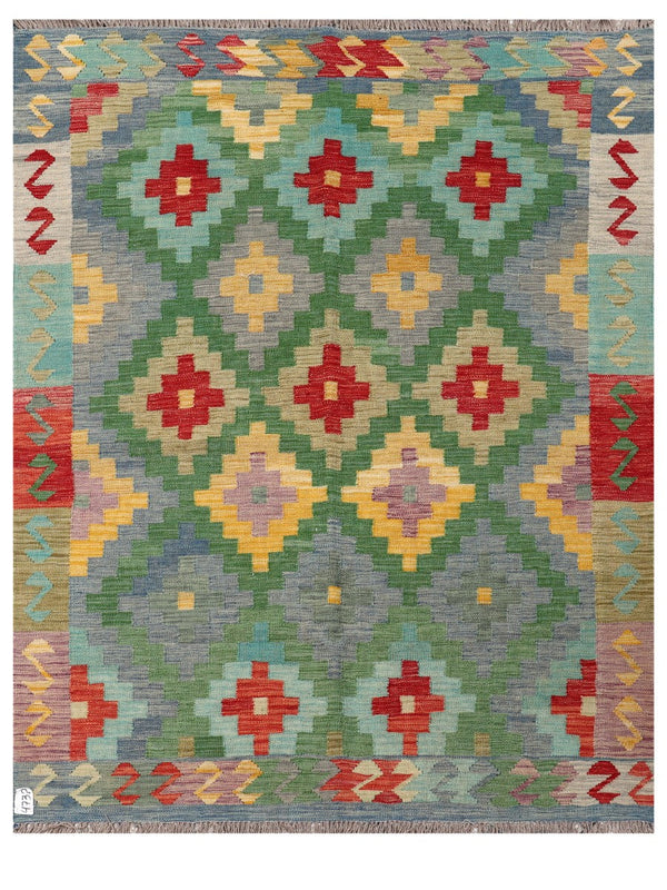 Maimana Afghanistan Kilim Rug - 194 x154 cm