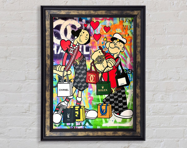 Popeye Love Framed Print