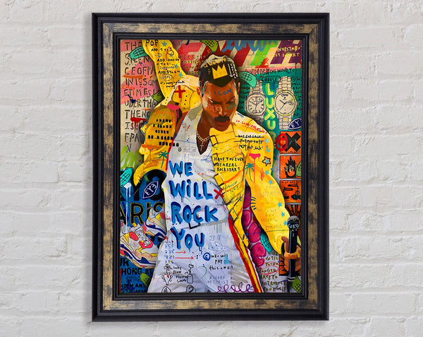 Freddie Mecury Rock Framed Print