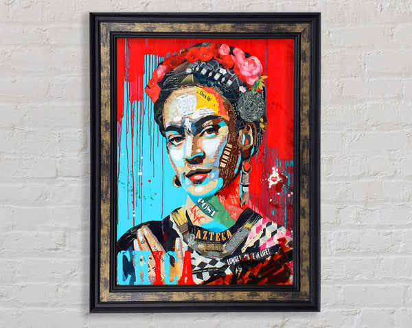 Frida Kahlo Red Framed Print