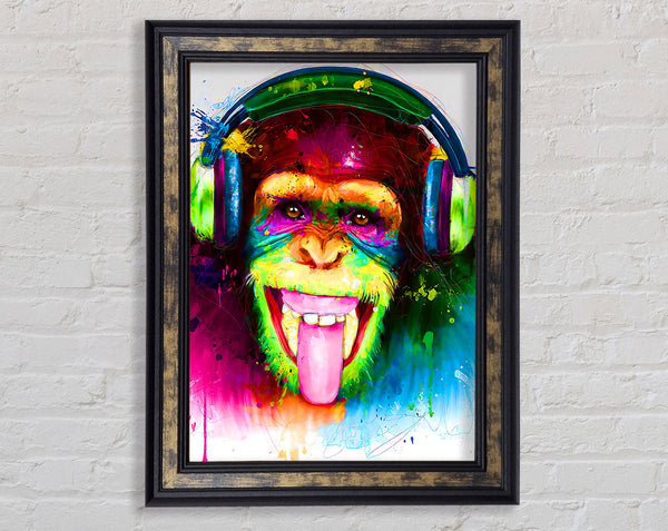 Vibrant Chimp Framed Print