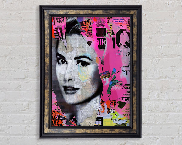Newspaper Pink Framed Print
