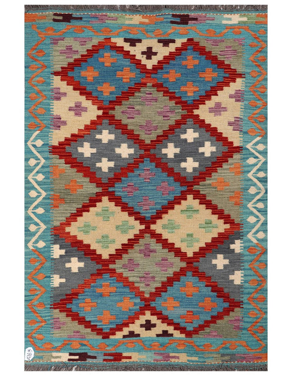 Maimana Afghanistan Kilim Rug - 182 x121 cm