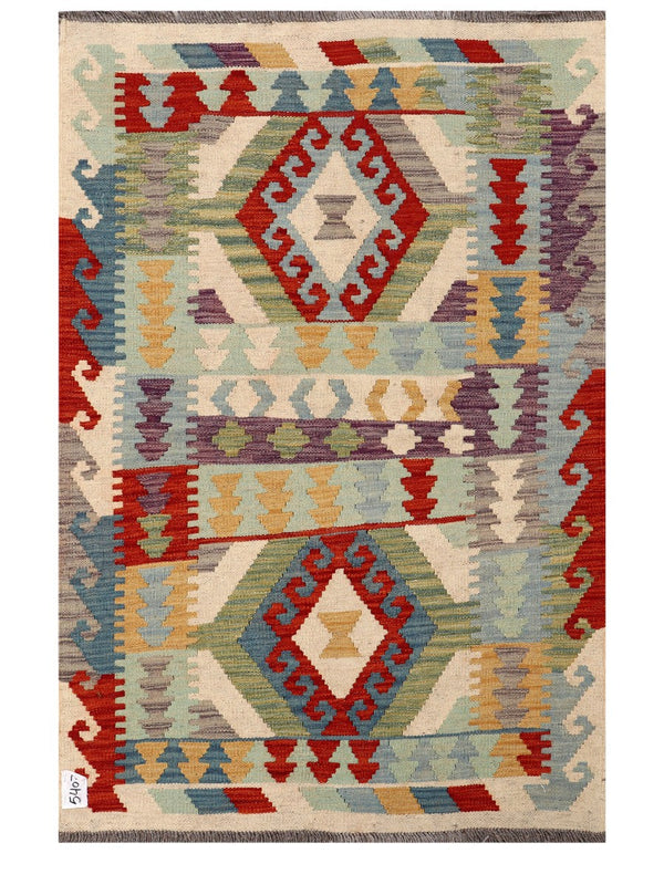 Maimana Afghanistan Kilim Rug - 146 x96 cm