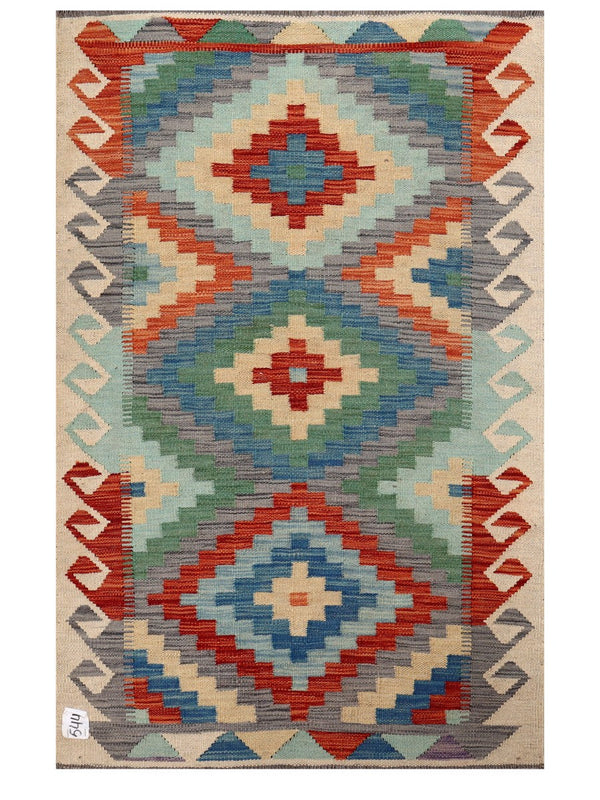 Maimana Afghanistan Kilim Rug - 129 x 83 cm