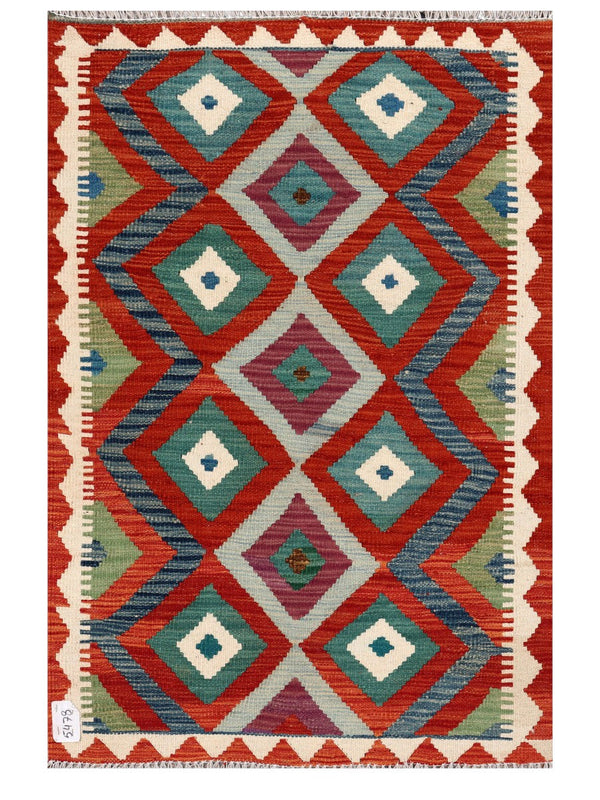 Maimana Afghanistan Kilim Rug - 126 x 84 cm