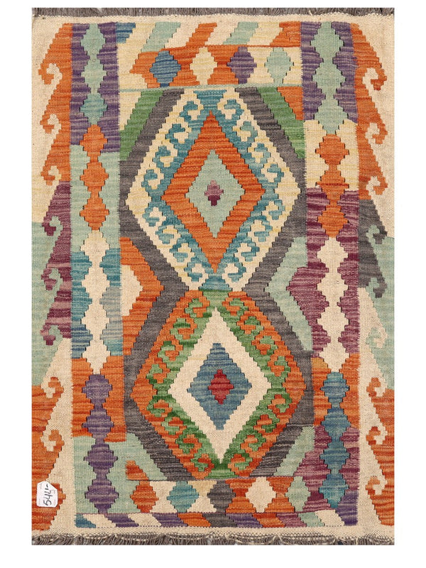 Maimana Afghanistan Kilim Rug - 123 x 81 cm