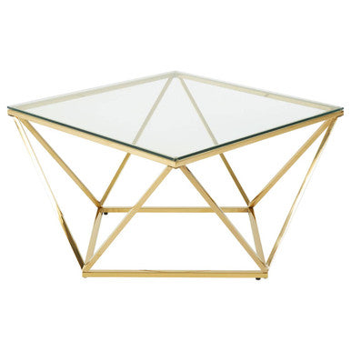 Allure Gold Finish Twist Coffee Table.
