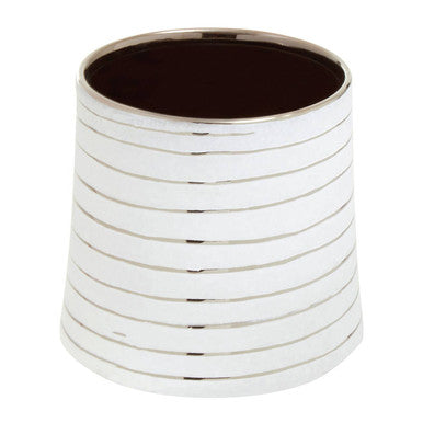 Haldis Large White Silver Ceramic Planter