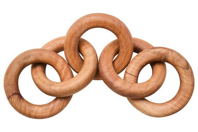 Cato Natural Wood Five Link Chain Decor