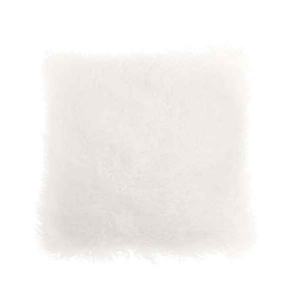 Bosie Mongolian Fur White Square Cushion