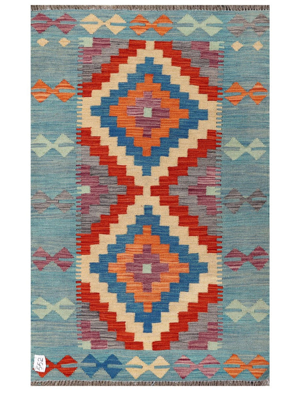 Maimana Afghanistan Kilim Rug - 132 x 83 cm