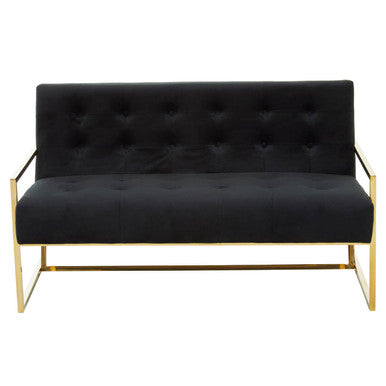 Azalea Two Seat Black Velvet Sofa