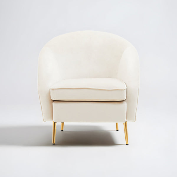 Yasmeen Beige Velvet Armchair