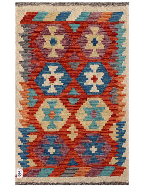 Maimana Afghanistan Kilim Rug - 124 x 77 cm