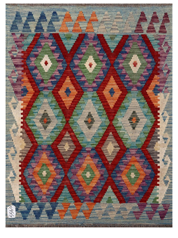 Maimana Afghanistan Kilim Rug - 115 x 86 cm