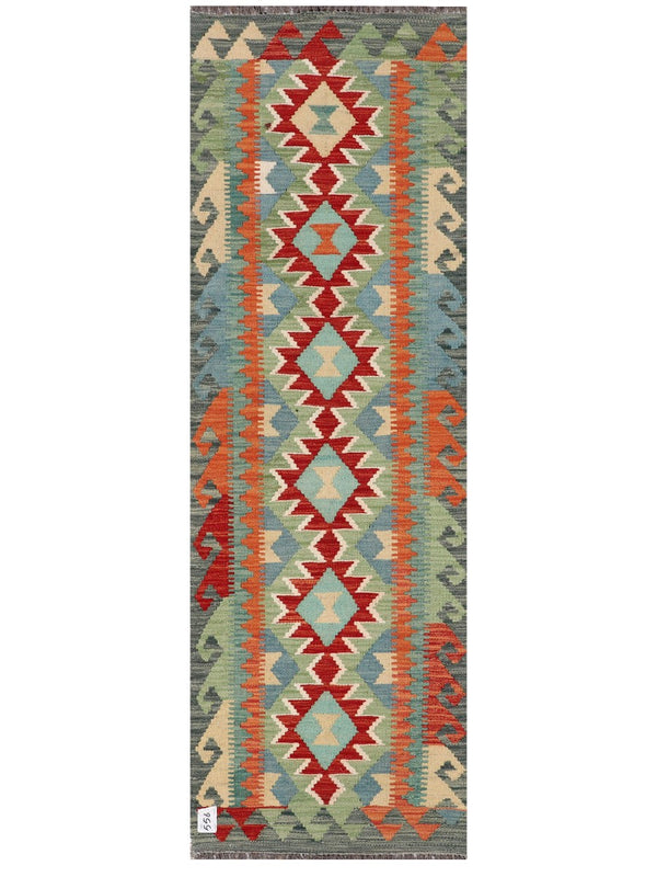 Maimana Afghanistan Kilim Rug - 196 x64 cm