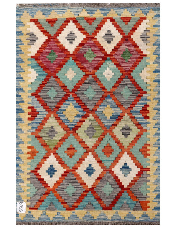 Maimana Afghanistan Kilim Rug - 122 x 79 cm