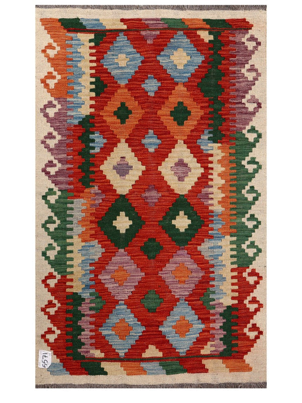 Maimana Afghanistan Kilim Rug - 129 x 78 cm