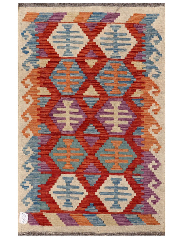 Maimana Afghanistan Kilim Rug - 121 x 77 cm