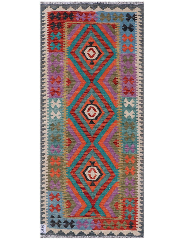 Maimana Afghanistan Kilim Rug - 188 x82 cm