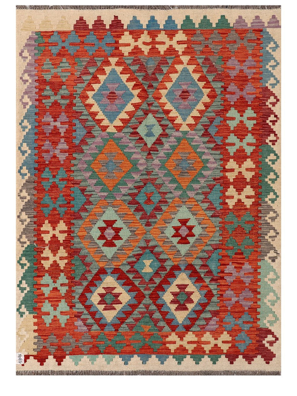 Maimana Afghanistan Kilim Rug - 201 x144 cm