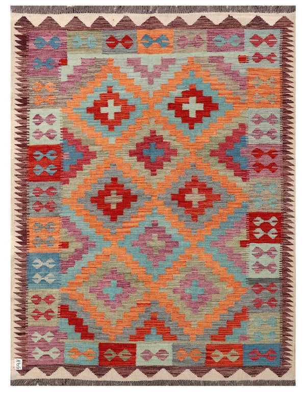 Maimana Afghanistan Kilim Rug - 197 x148 cm