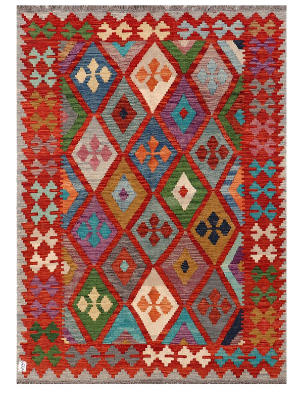 Maimana Afghanistan Kilim Rug - 203 x145 cm
