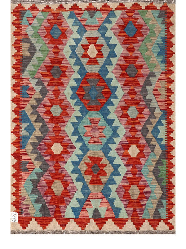Maimana Afghanistan Kilim Rug - 145 x102 cm