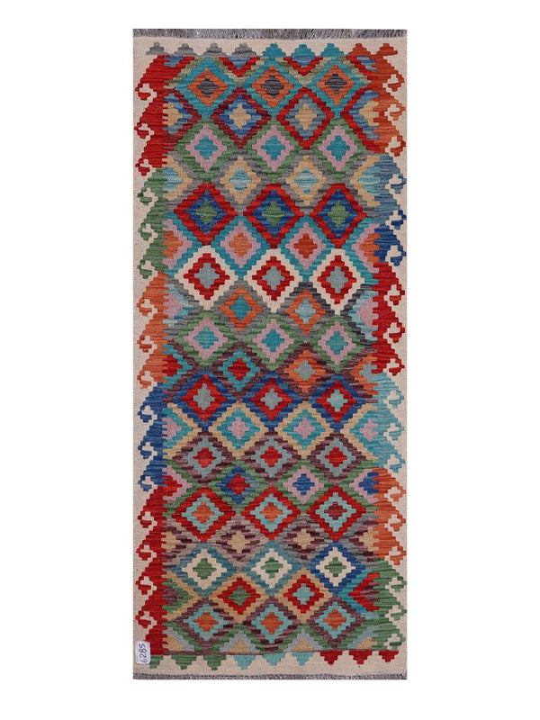 Maimana Afghanistan Kilim Rug - 192 x81 cm