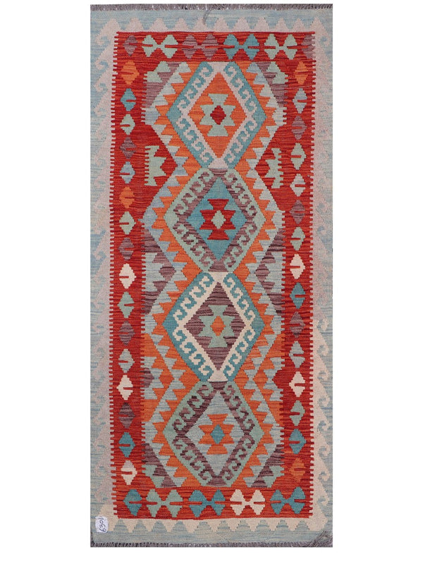 Maimana Afghanistan Kilim Rug - 195 x87 cm