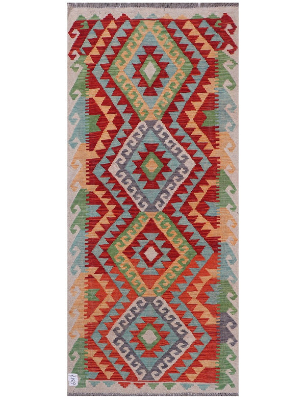 Maimana Afghanistan Kilim Rug - 195 x85 cm