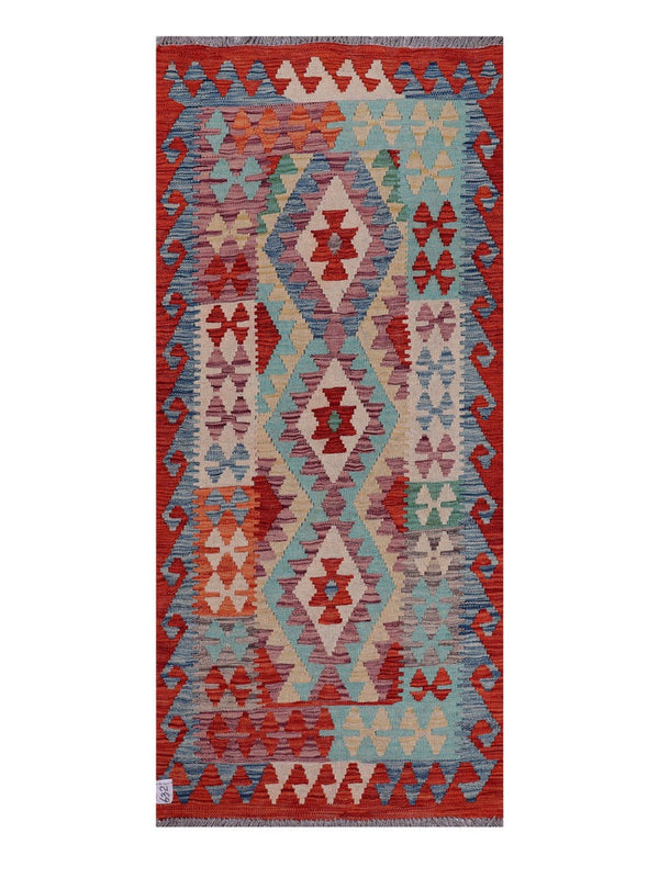 Maimana Afghanistan Kilim Rug - 198 x87 cm