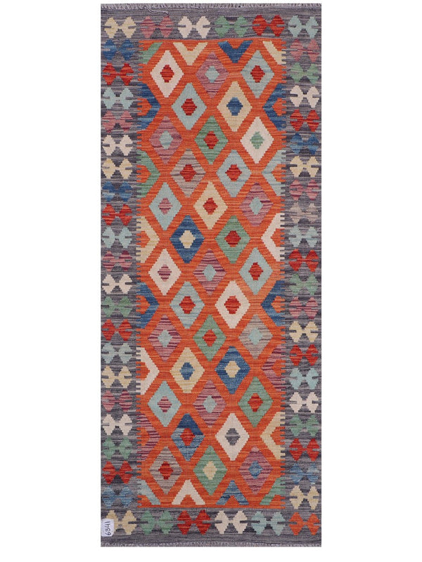 Maimana Afghanistan Kilim Rug - 197 x79 cm