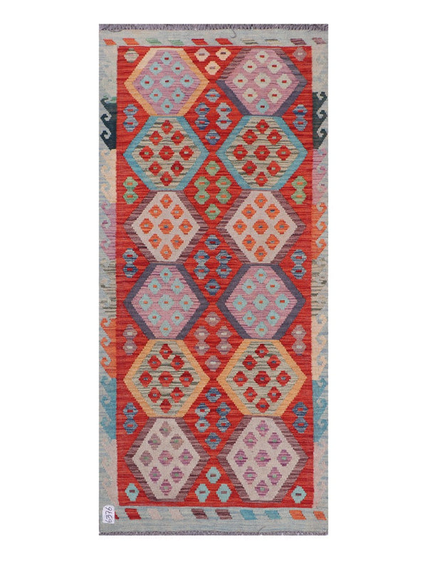 Maimana Afghanistan Kilim Rug - 194 x87 cm