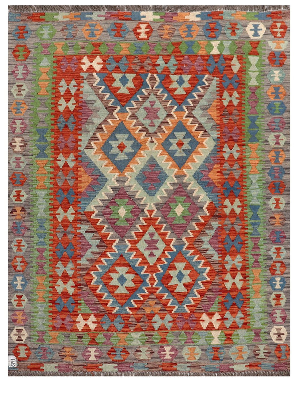 Maimana Afghanistan Kilim Rug - 193 x147 cm
