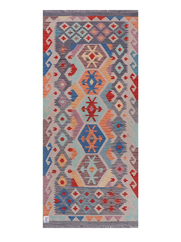 Maimana Afghanistan Kilim Rug - 198 x87 cm