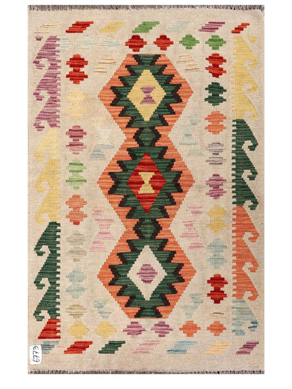 Maimana Afghanistan Kilim Rug - 128 x 82 cm