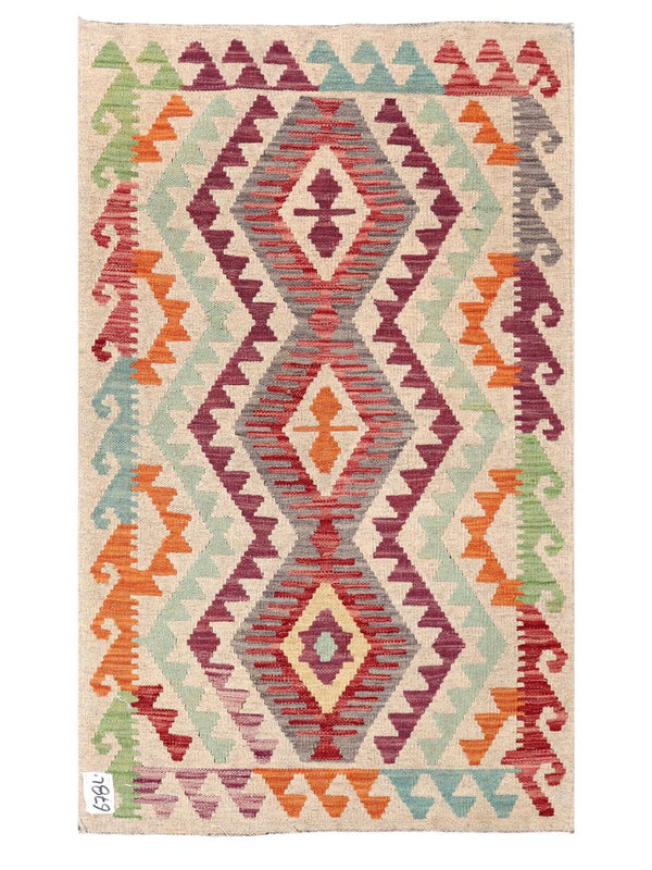 Maimana Afghanistan Kilim Rug - 127 x 75 cm