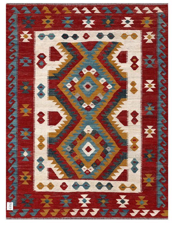 Maimana Afghanistan Kilim Rug - 144 x108 cm