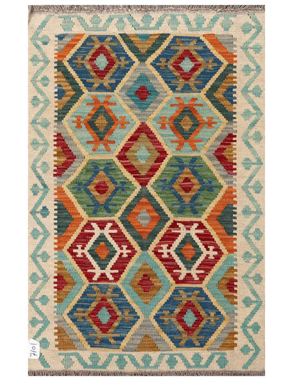 Maimana Afghanistan Kilim Rug - 122 x 78 cm