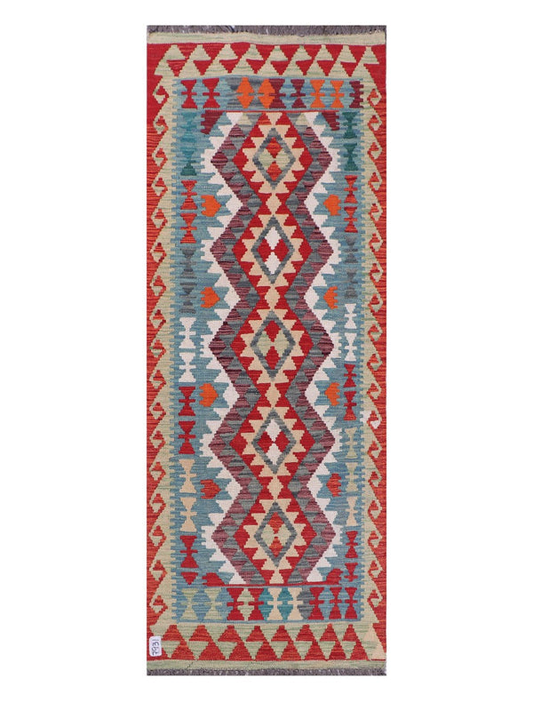 Maimana Afghanistan Kilim Rug - 203 x75 cm