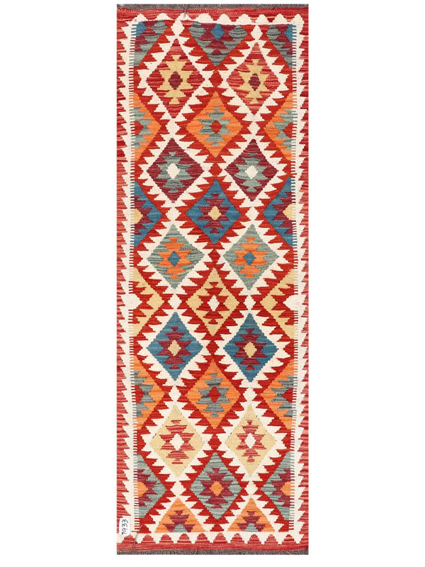 Maimana Afghanistan Kilim Rug - 195 x68 cm